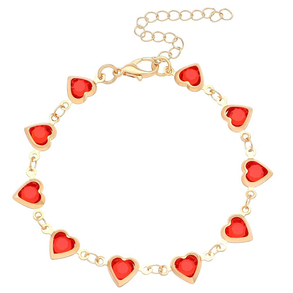Colorful Heart Charm Beaded Bracelet
