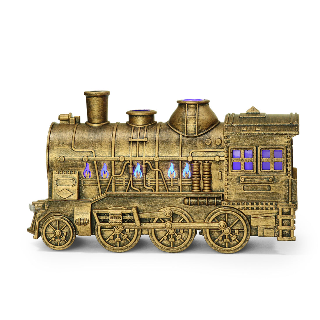 Steam Train Essential Oil Diffuser – Vintage Locomotive Humidifier with Smoke Ring Mist, Remote & Light | Gift for Train Lovers