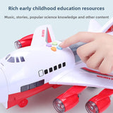Inertia Transforming Aircraft Toy with Music and Alloy Cars