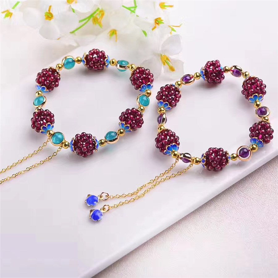 Natural garnet bracelet