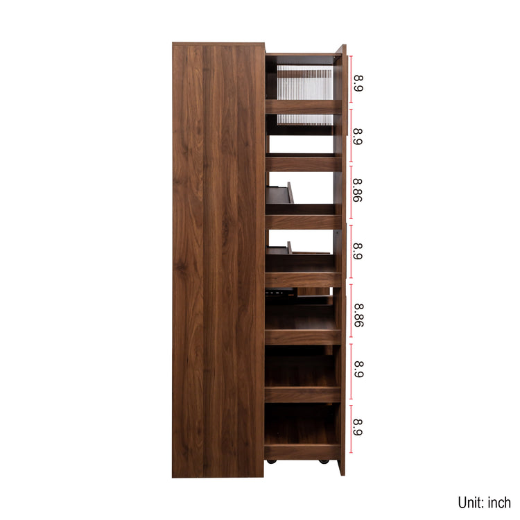 Farmhouse pantry cabinet door hardware and finish detail