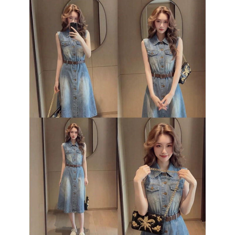 Sleeveless Denim Dress