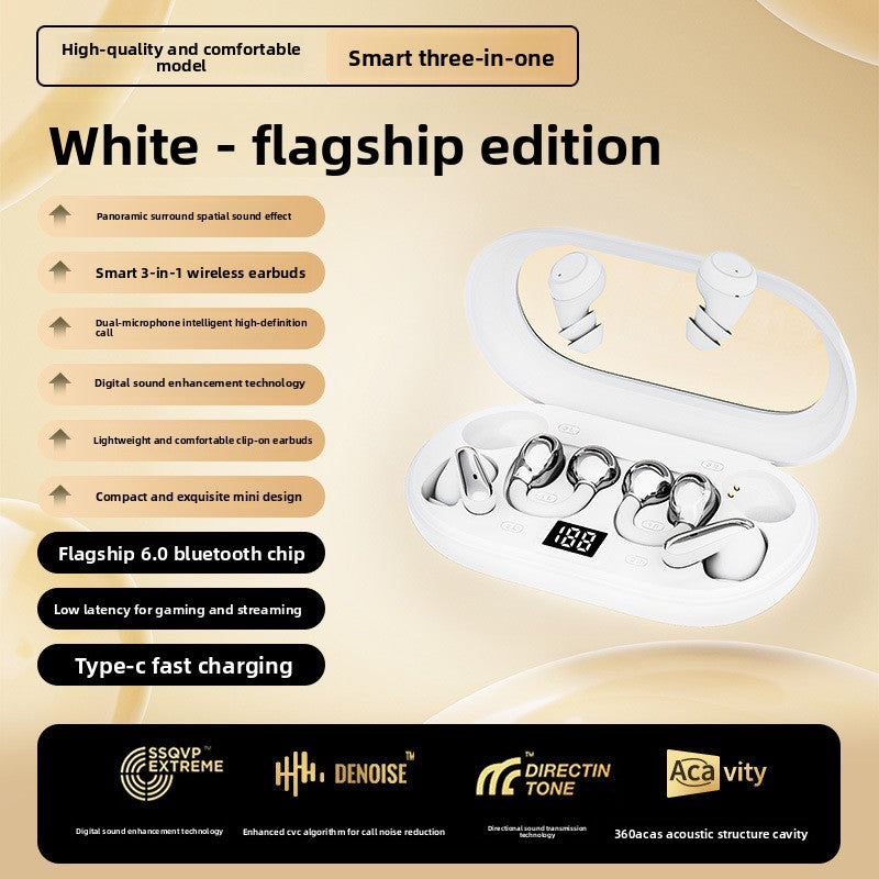 Tri-Functional Bluetooth Earbuds with Transparent Charging Case
