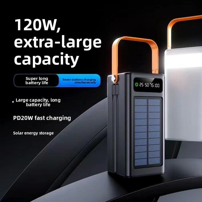 Solar-powered portable fast-charging power bank