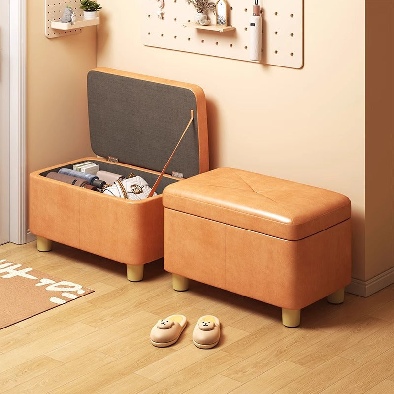 Multifunctional Storage Stool with Soft Seat