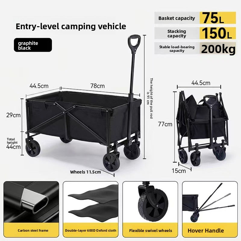 Folding outdoor wagon with steel frame and Oxford fabric, photo 7