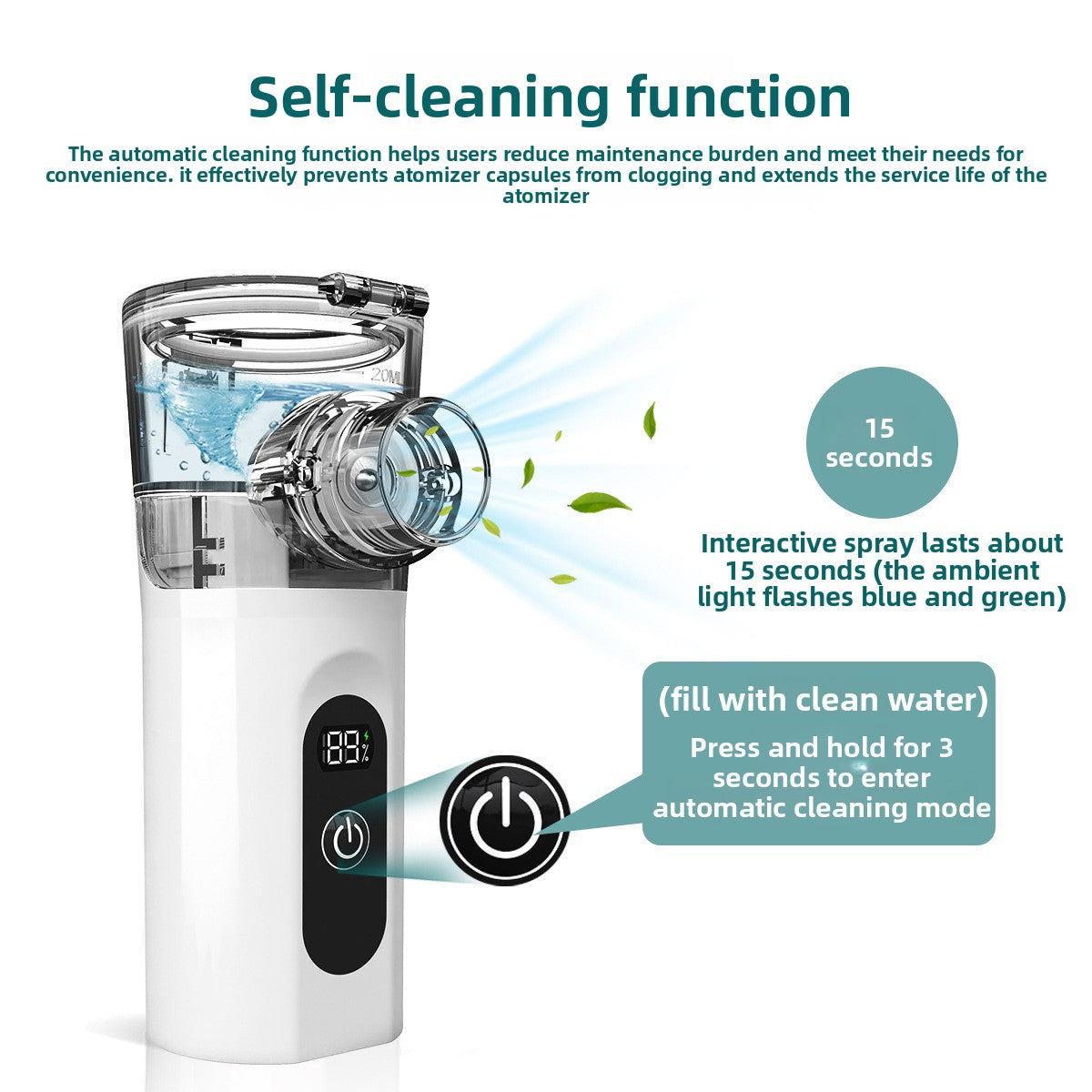 Portable Handheld Ultrasonic Nebulizer Home Use Silent Atomizer product image 1