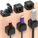 6Pcs Magnetic Cable Clip Winder Holder Adhesive Wire Keeper Cord Cable Organizer Usb Charging Cables Winder for Office Desktop