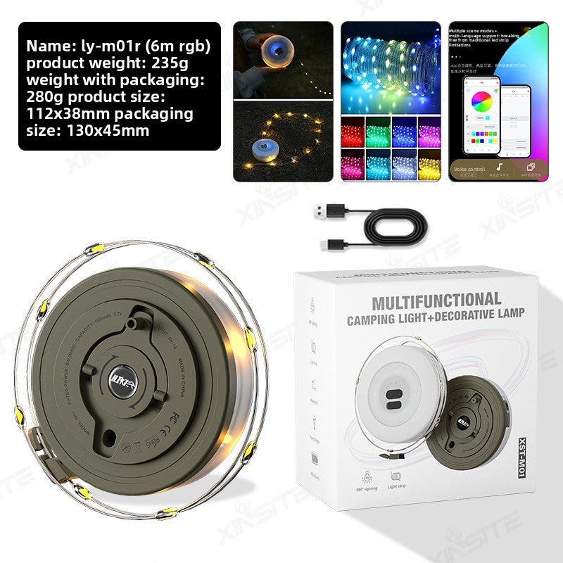 Portable LED Camping Light with Light Strip
