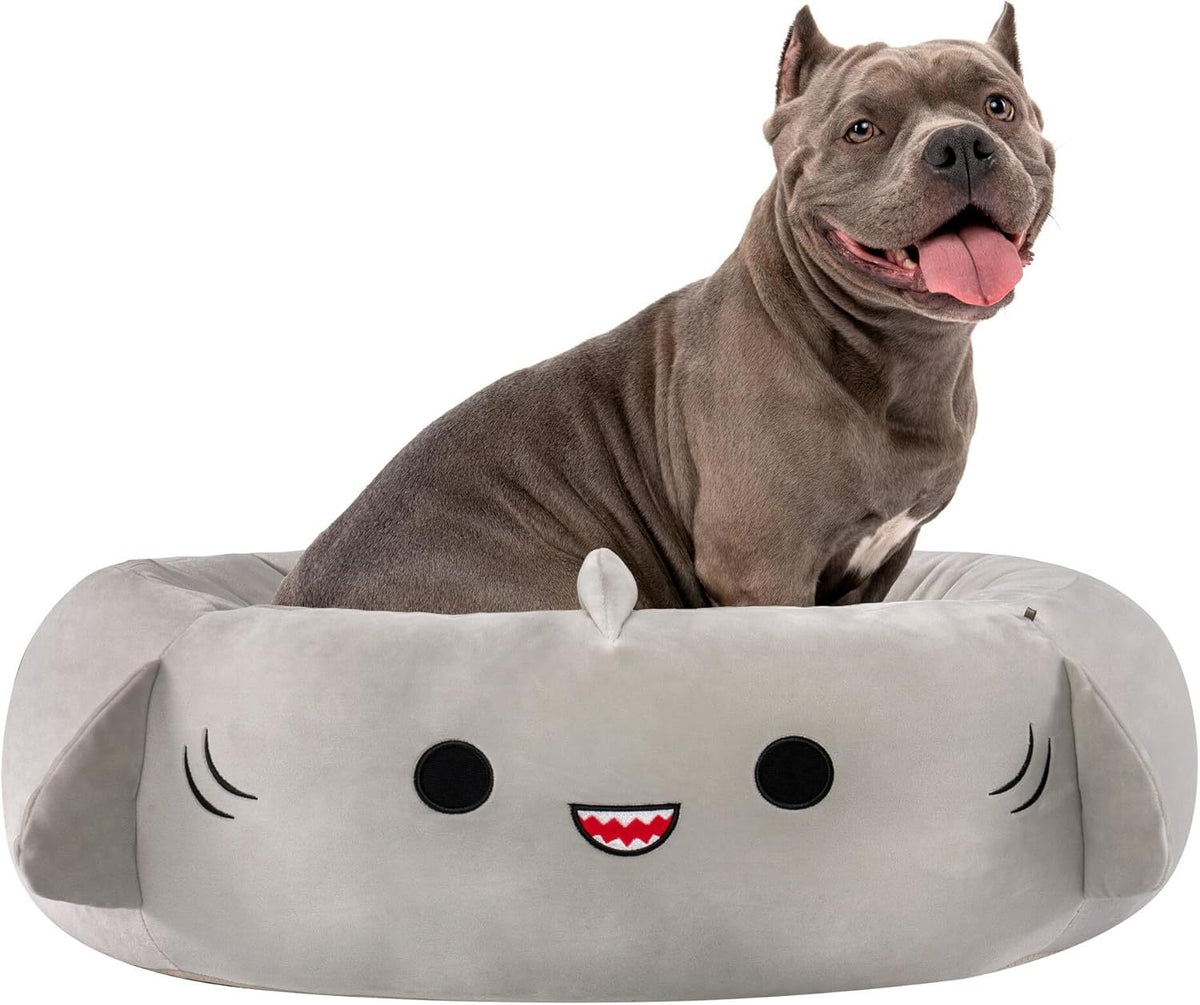 Bed shown from above highlighting its round cushioned shape