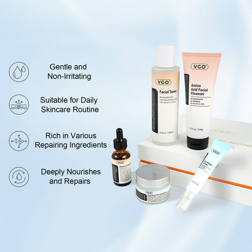 5-Step Skincare Routine Set, full set flatlay