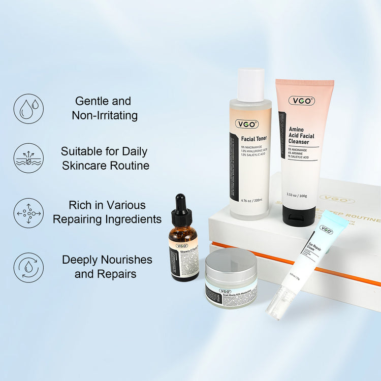 5-Step Skincare Routine Set, full set flatlay