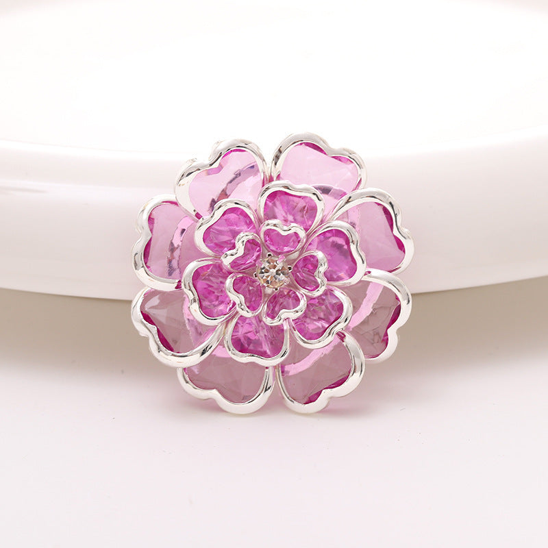 Acrylic Camellia Rhinestone Decoration