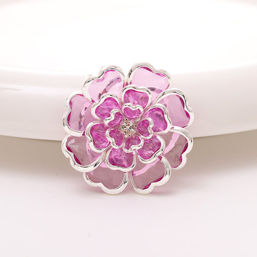 Acrylic Camellia Rhinestone Decoration