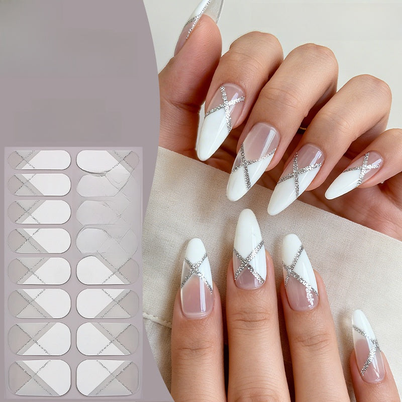 French Gold Foil Glitter Nail Stickers