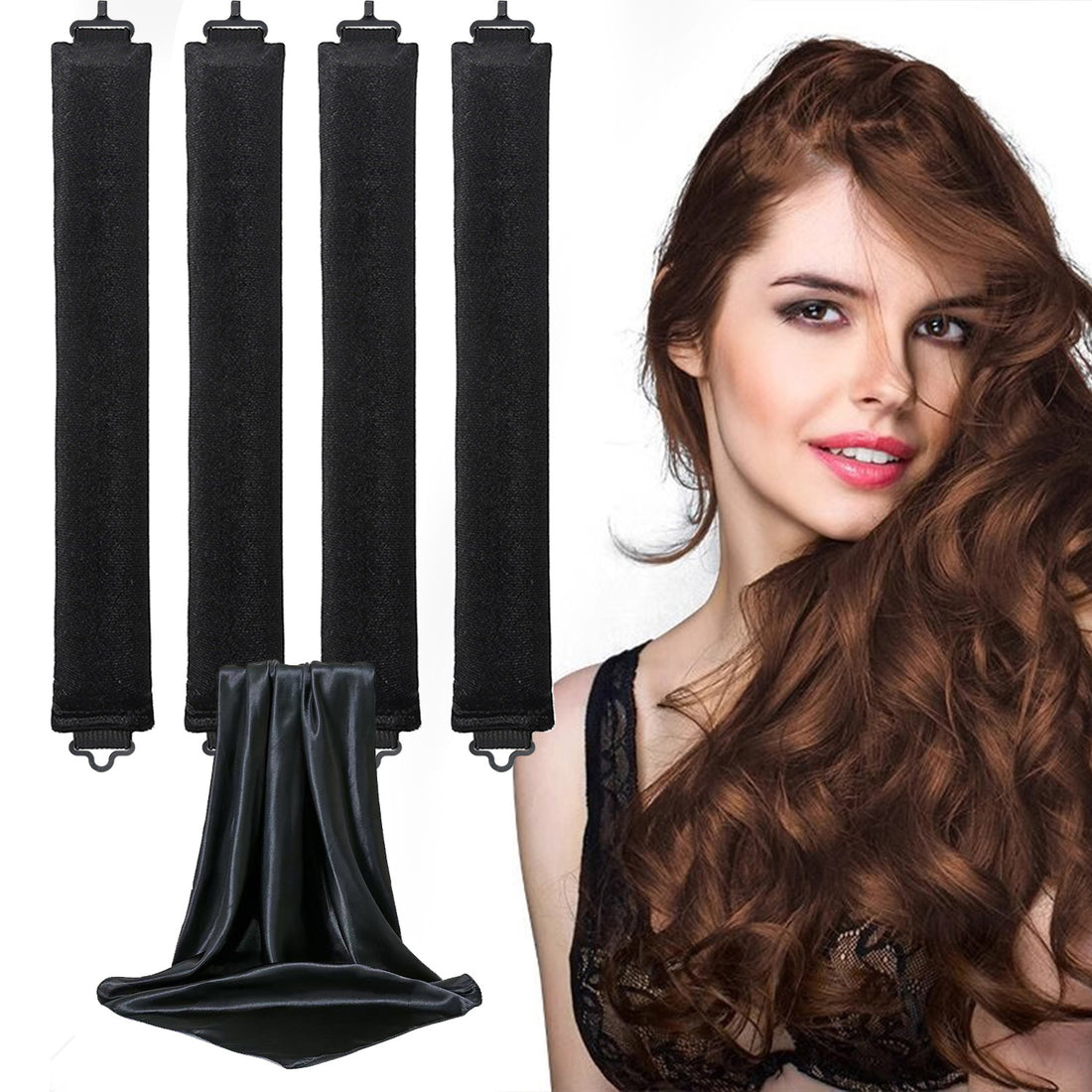 No-Heat Overnight Hair Curling Rod Set for Fluffy Big Waves