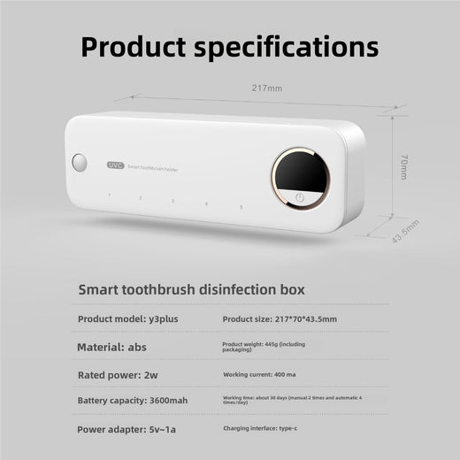 Smart UV Toothbrush Sterilizer Wall Mount