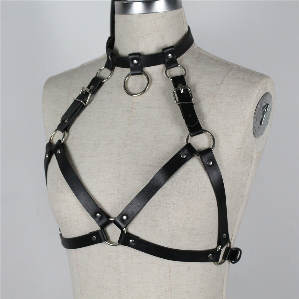 Black Adjustable Leather Corset