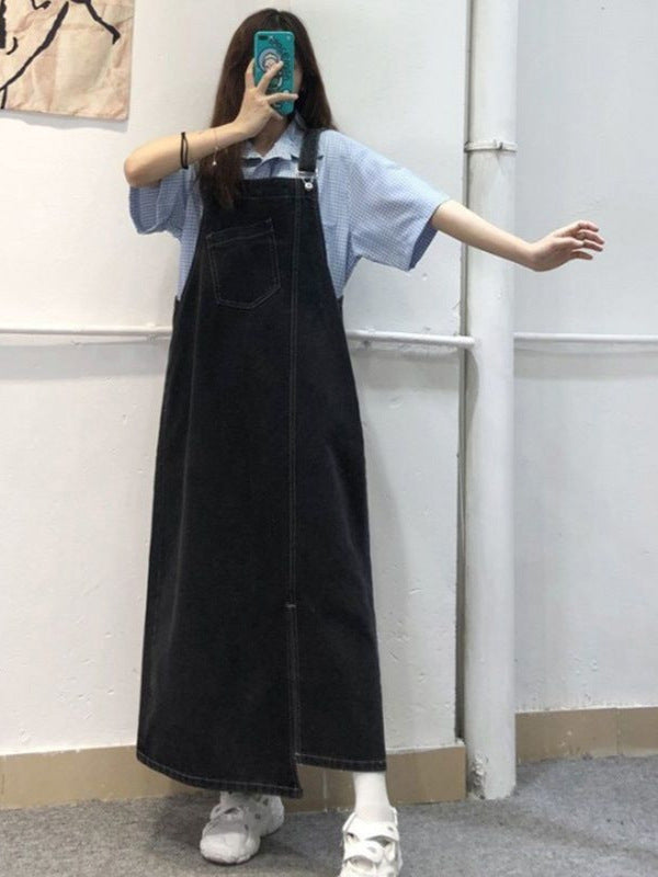 Irregular Split Denim Skirt