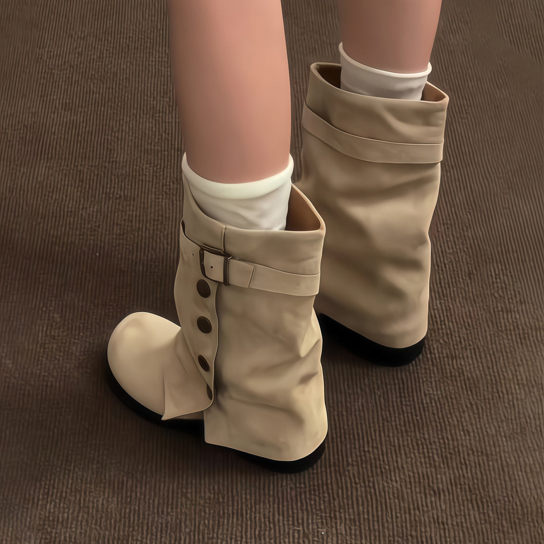 Boot-cut pants and boots