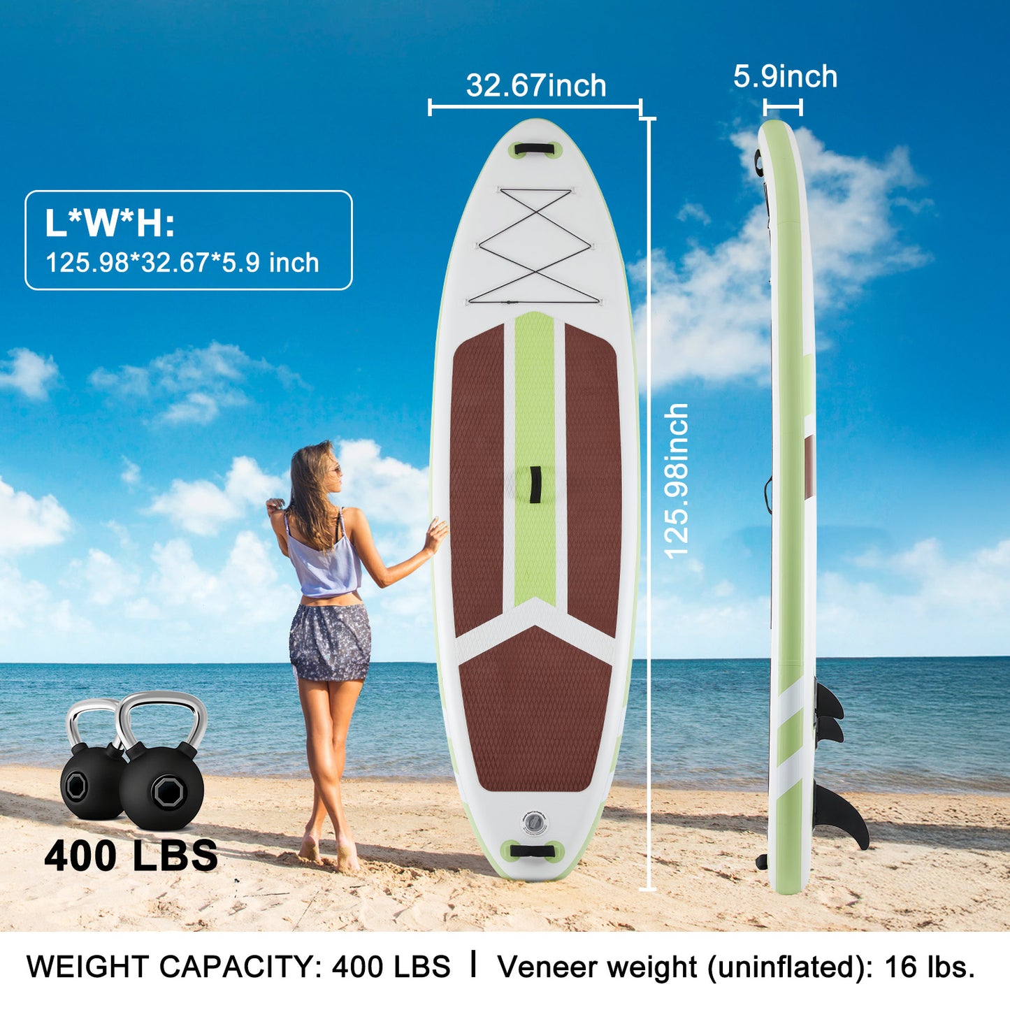 10FT Inflatable Stand Up Paddle Board with Accessories