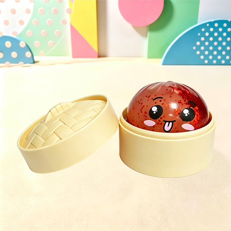 5CM Slow Rebound Squeeze Toy, Realistic Stress Relief Bun with Glitter, Squishy Fidget Toy