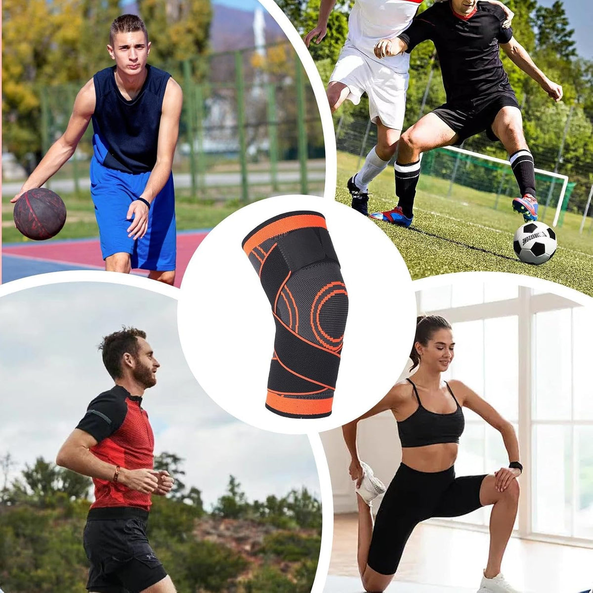 Adjustable Knee Support Wrap Compression Brace for Sports
