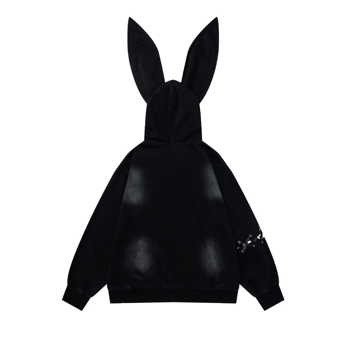 Women Y2K Pin Graffiti Rabbit Ears Hooded Sweatshirt Autumn Streetwear