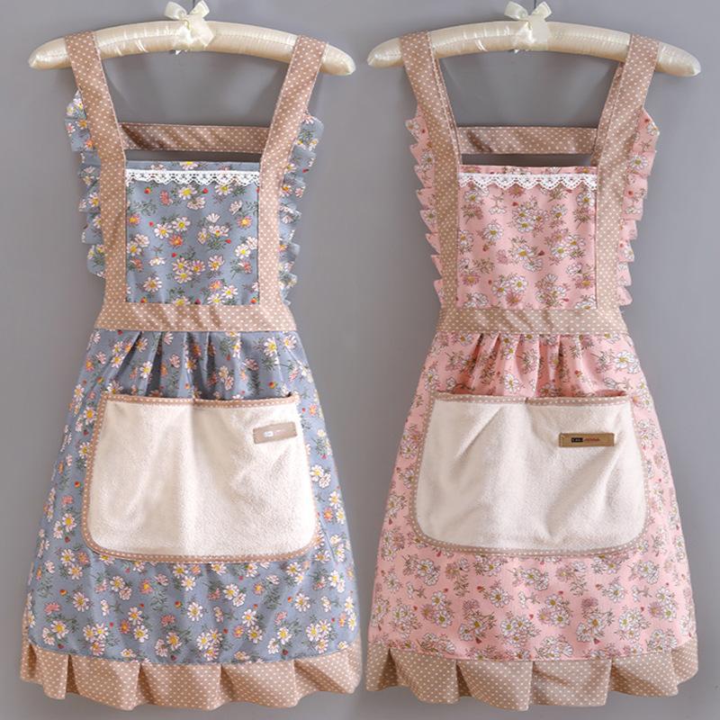 Women's Floral Cross-Back Kitchen Apron