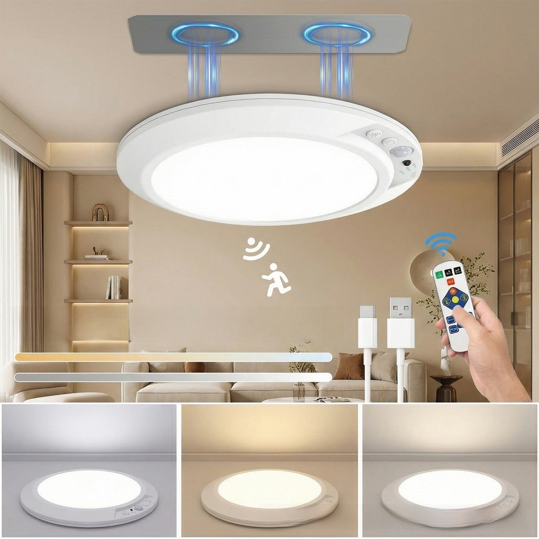 Wireless Magnetic Rechargeable LED Motion Sensor Night Light