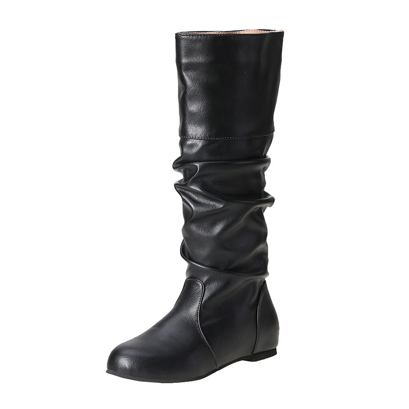 Womens Over the Knee Flat Boots Plus Size Inner Heightening Boots
