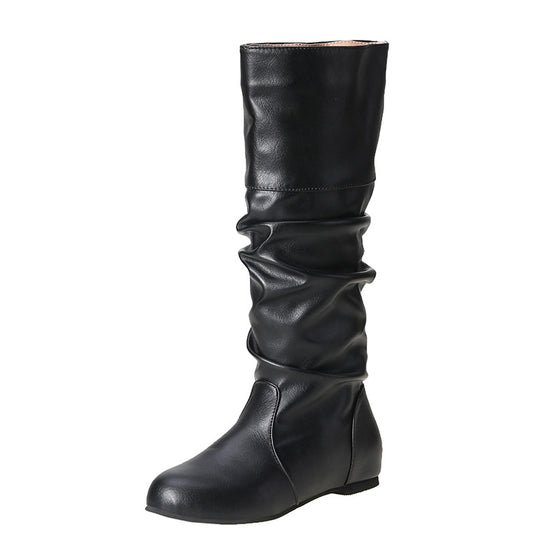 Womens Over the Knee Flat Boots Plus Size Inner Heightening Boots