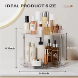 Pack of 2 Double Layer Rotating Spice Rack Organizer