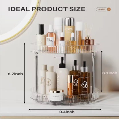 Pack of 2 Double Layer Rotating Spice Rack Organizer