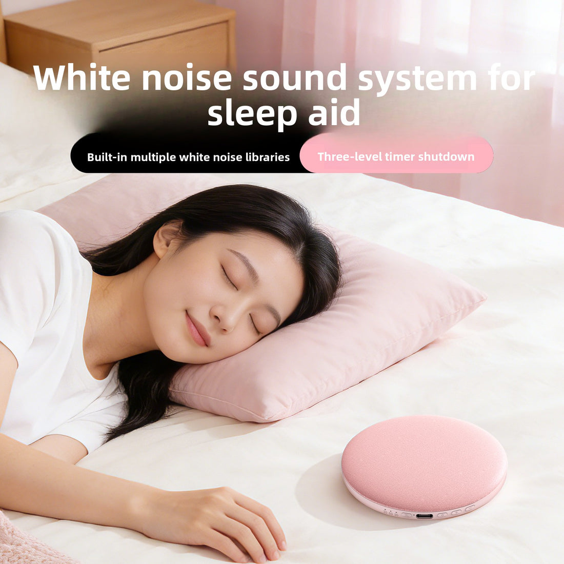 Bluetooth Pillow Speaker with HIFI Sound and Sleep White Noise