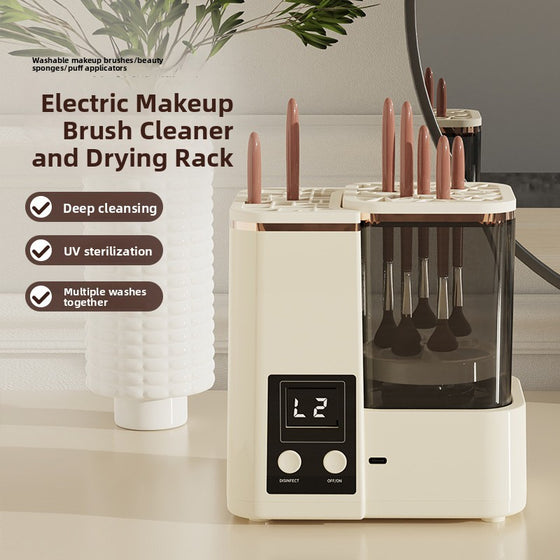 Fully automatic makeup brush cleaner