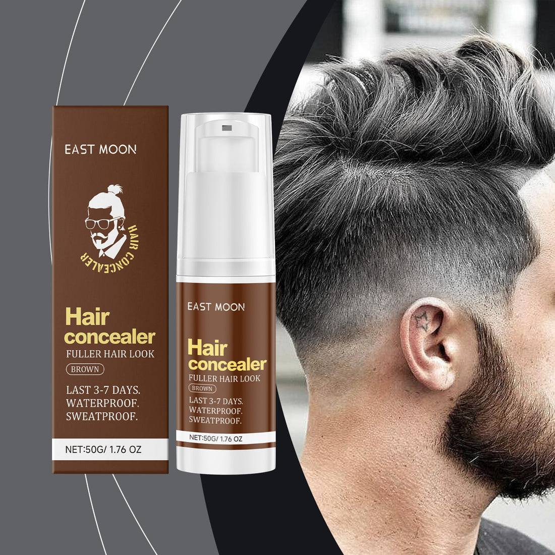 Brown scalp concealer hair seam fluffy high cranial top gentle nourishing Shine Hair Care