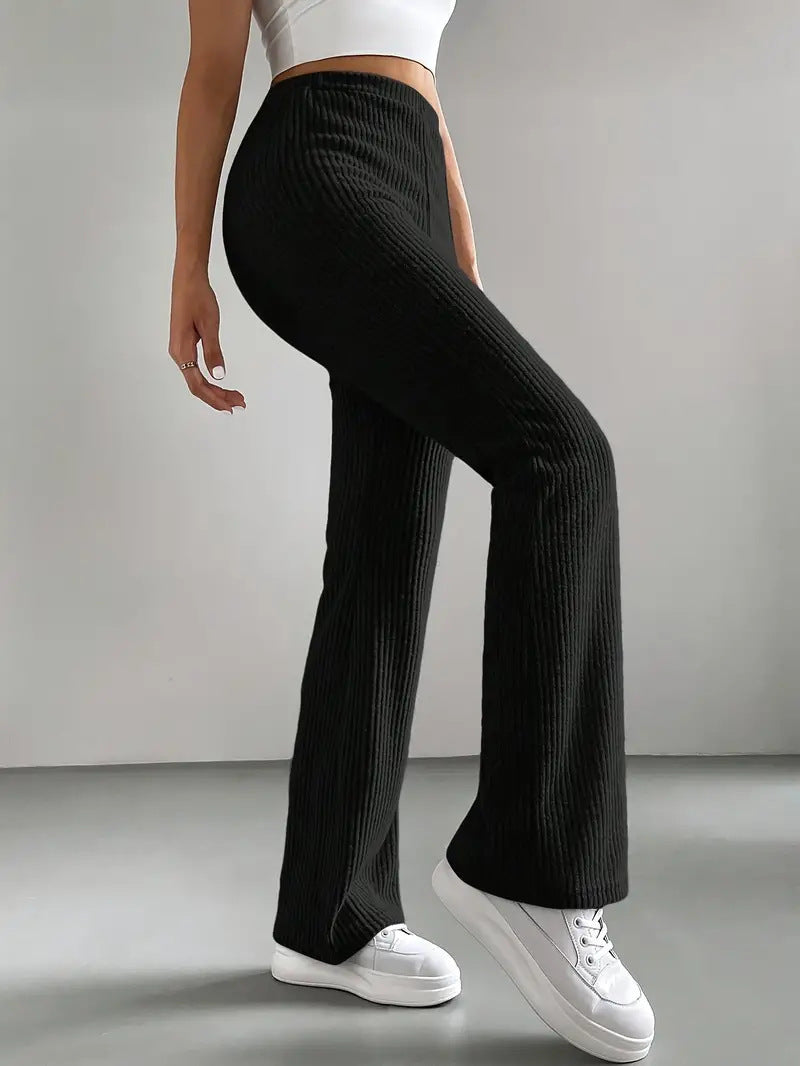 Flared slim-fit trousers