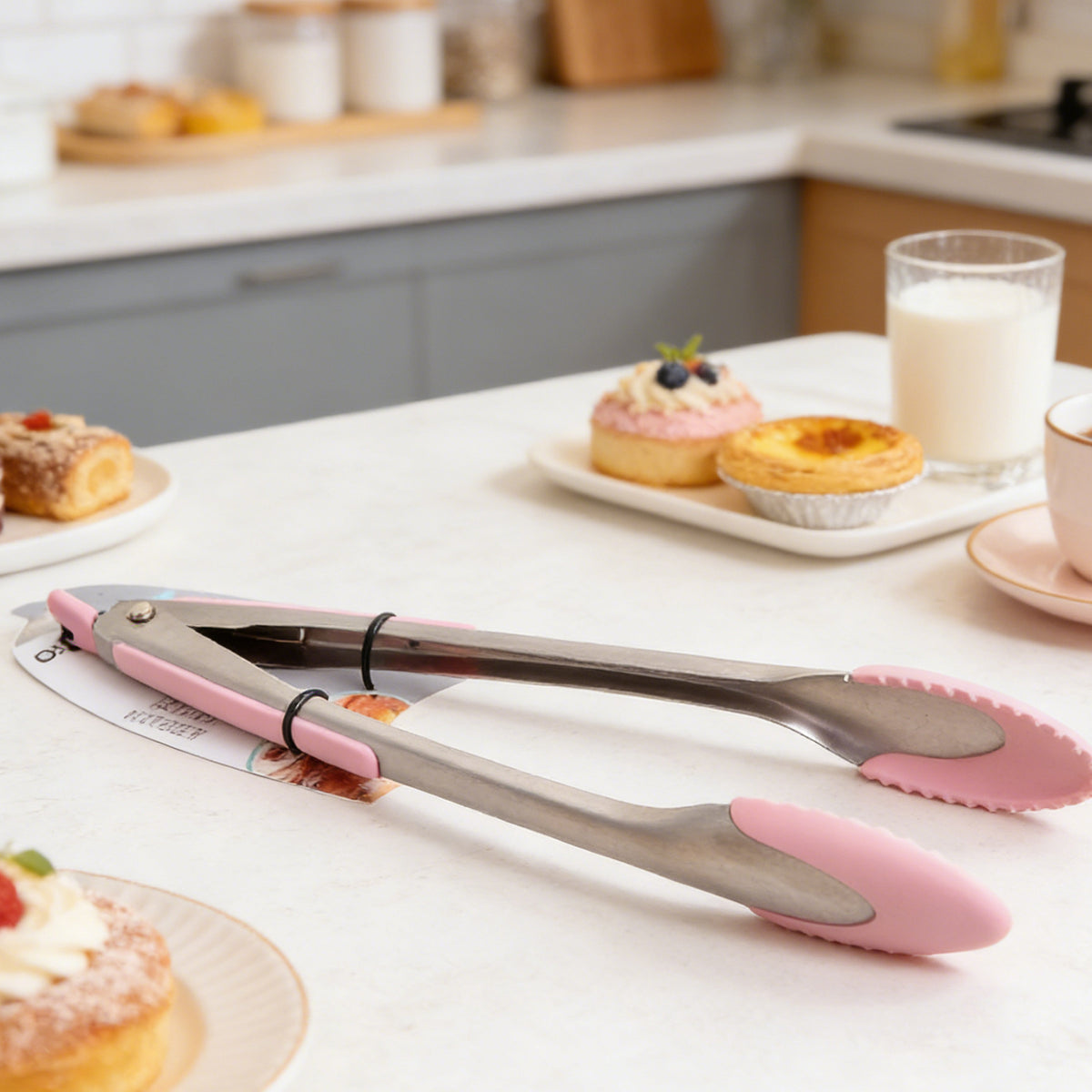 Stainless steel kitchen tongs heat resistant