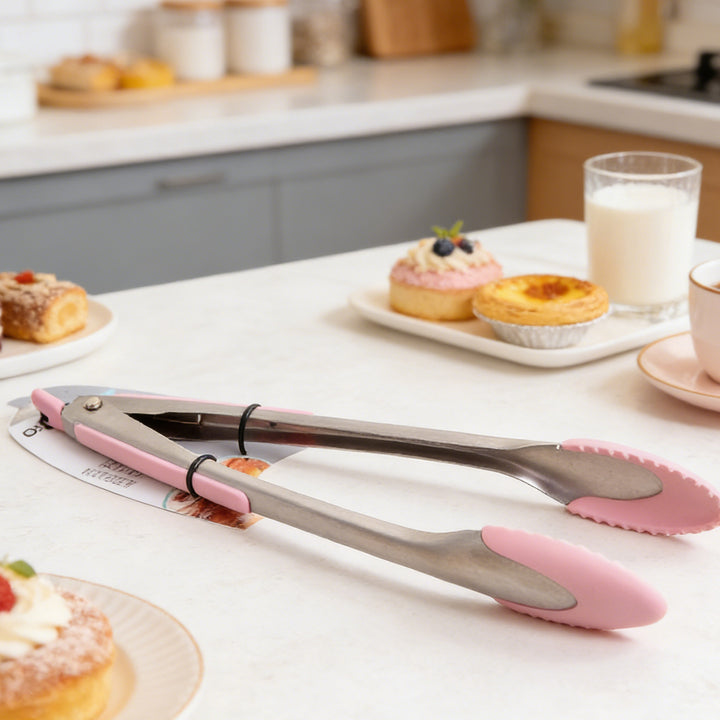 Stainless steel kitchen tongs heat resistant
