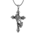 Praying Hands Cross Titanium Steel Pendant