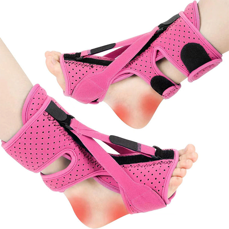 Adjustable Night Foot Splint for Ankle Correction and Plantar Fasciitis Relief with Massage Ball