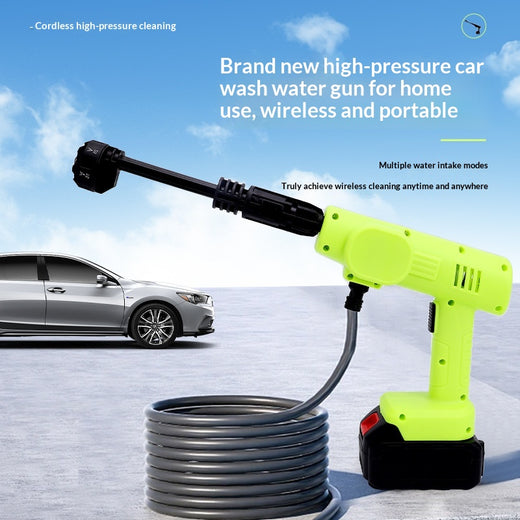 High-Pressure Cordless Car Wash Water Gun - 6-in-1 Battery-Powered Washer - Image 1