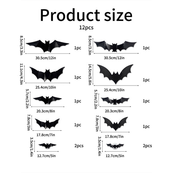 Halloween 3D LED Bat Night Light Wall Decoration