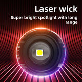Rechargeable Zoom LED Flashlight with Digital Display