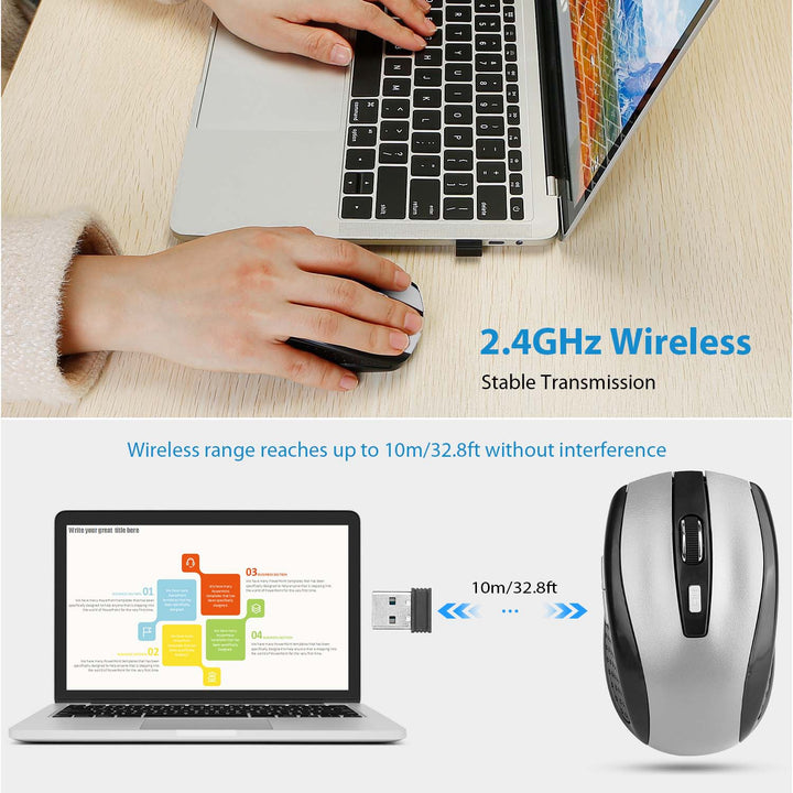 2.4G Wireless Gaming Mouse with Adjustable DPI Buttons
