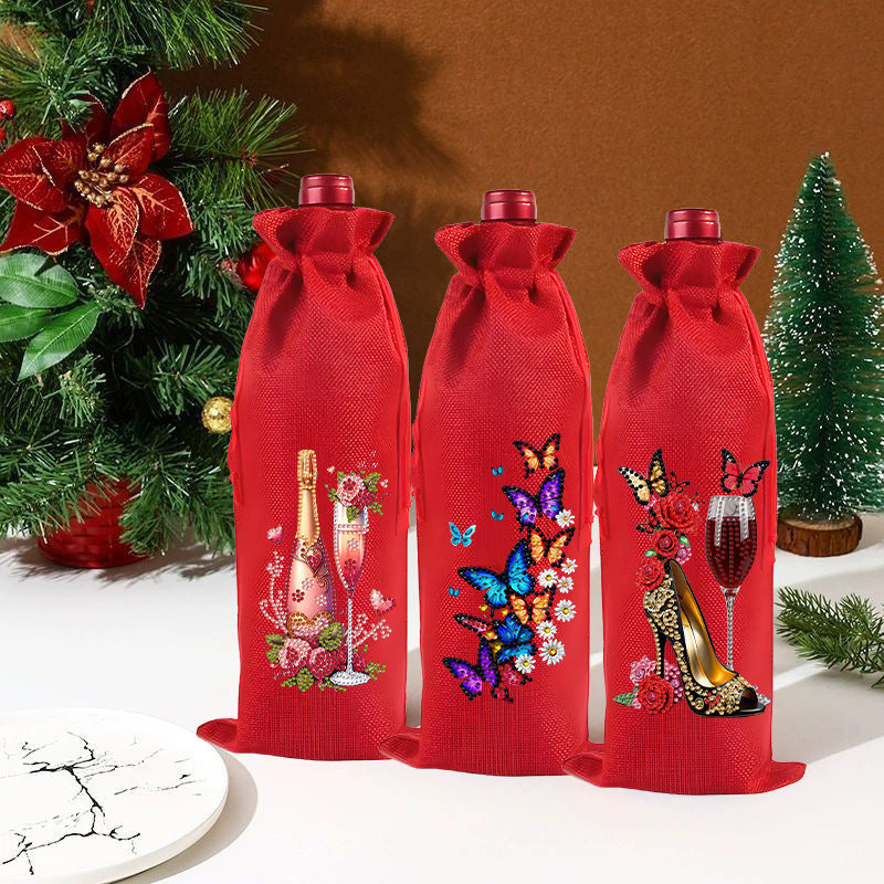 DIY Diamond Painting Wine Bag Handmade Craft Kit for Holiday Gifts and Home Decor