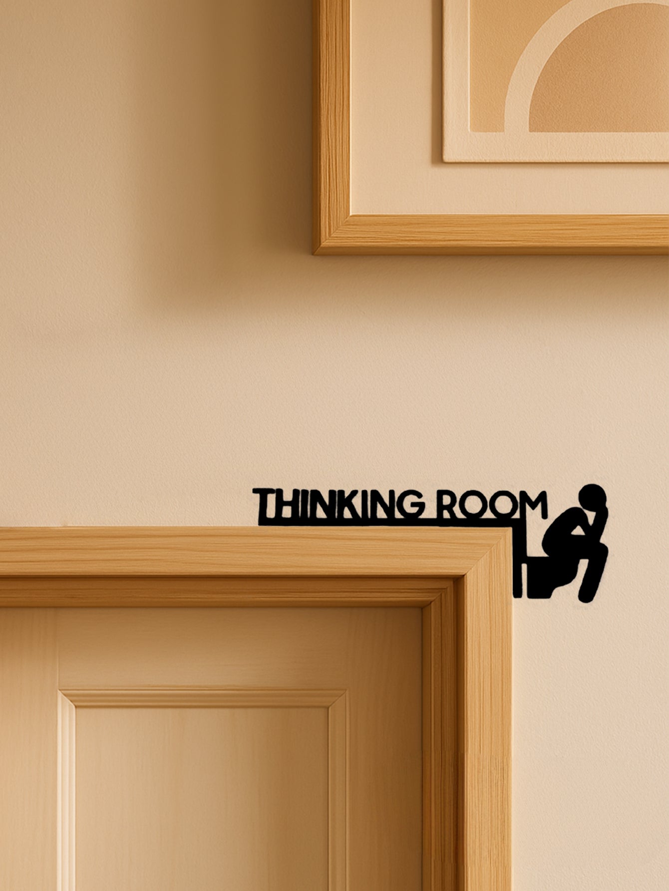 Metal door sign shown with stick-on backing