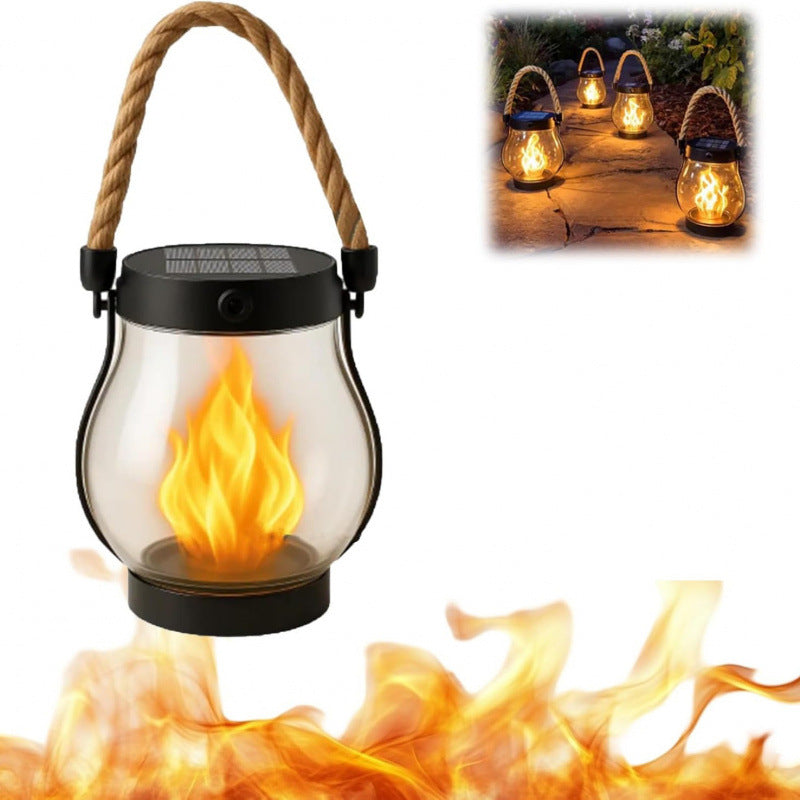 Solar Powered Hanging Lantern with Dancing Flame