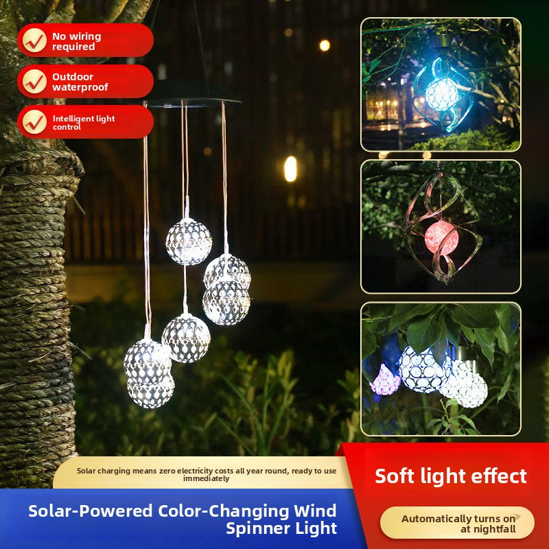 Solar Powered LED Wind Spinner Light